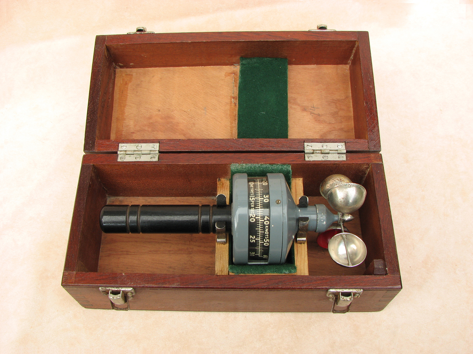 1950's Kelvin & Hughes hand anemometer with case